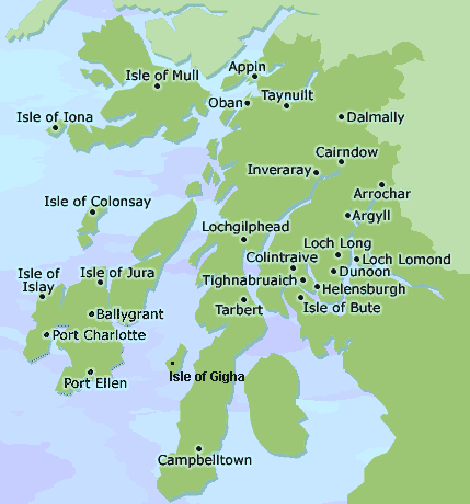 Argyll and Bute map