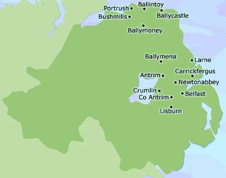 County Antrim map