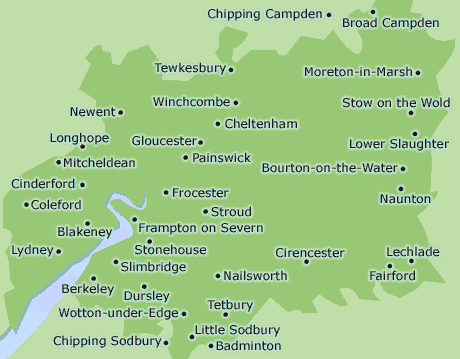 Gloucestershire map