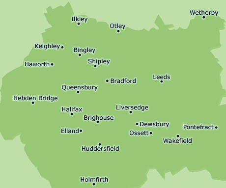 West Yorkshire map