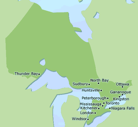 Ontario clickable map