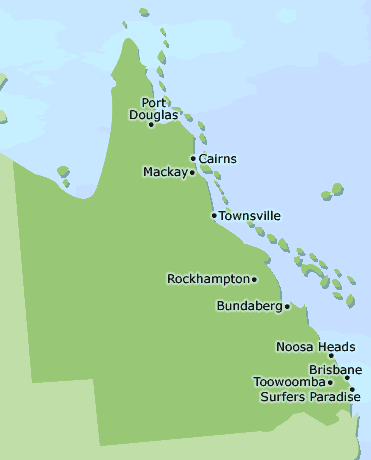 Queensland clickable map