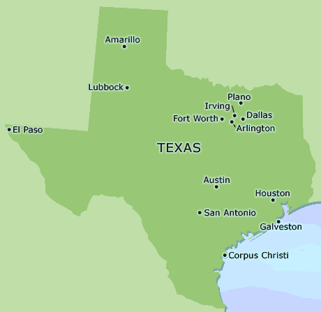 Texas clickable map