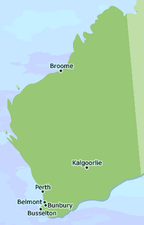 Western Australia clickable map
