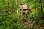 The TreeHouse - Rocking Chair Deck with Hot Tub below