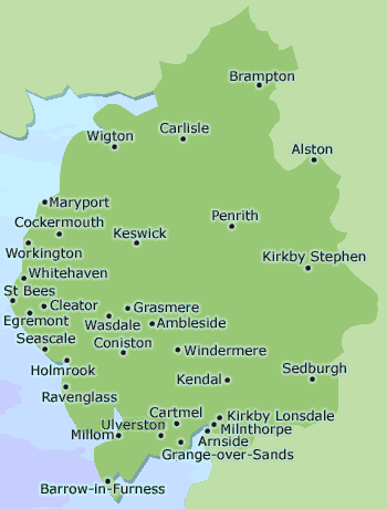 Cumbria map