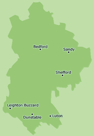 Bedfordshire map
