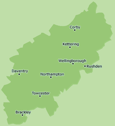 Northamptonshire map