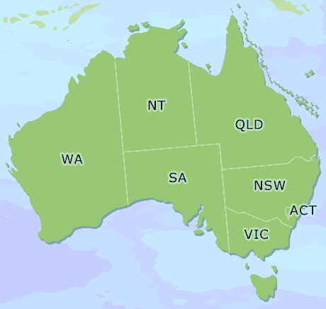 Australia clickable map