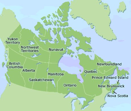 Canada clickable map