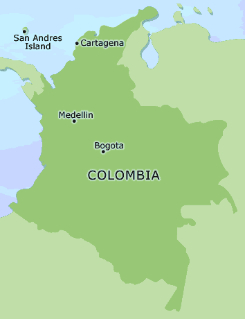 Colombia clickable map