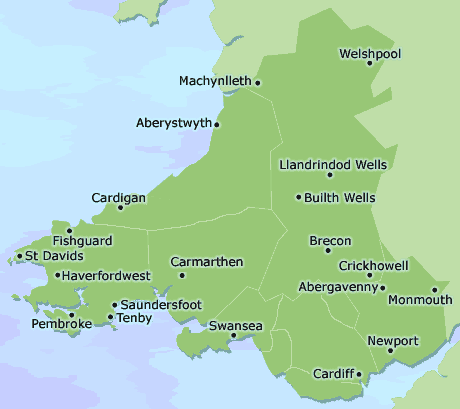 Cardiff and South Walesmap
