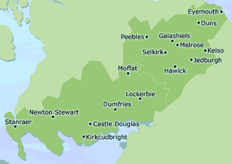 Scottish Borders, Dumfries and Gallowaymap