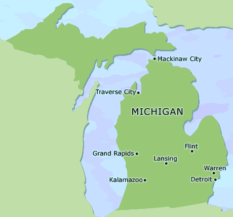 Michigan clickable map