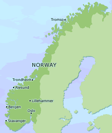 Norway clickable map