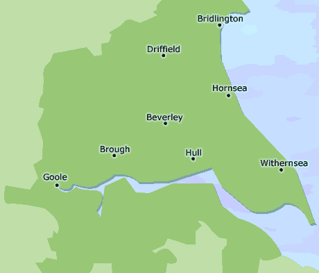 East Riding of Yorkshire map