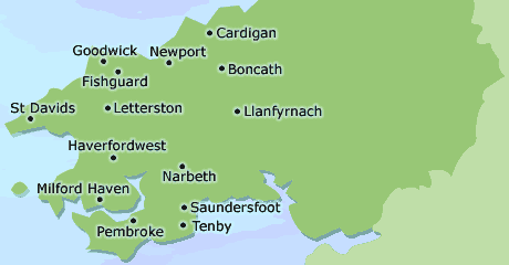 Pembrokeshire map