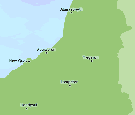 Ceredigion map
